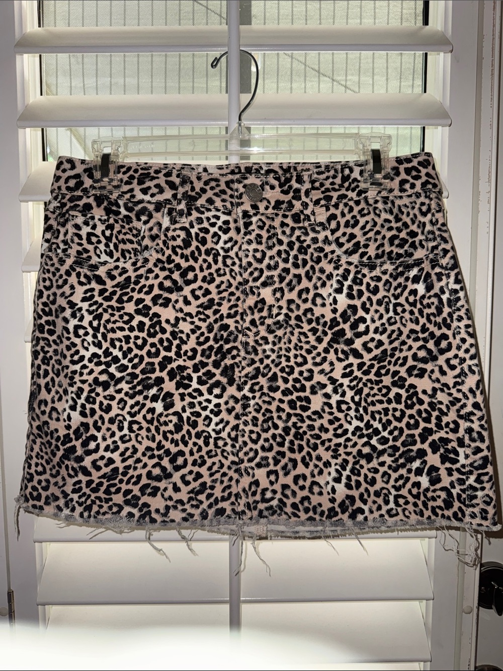 Express Leopard Print Mini Skirt